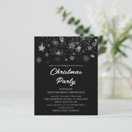 ブラッククリスマスパーティー予算招待状 (スタンド正面)