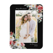 ブラッククリスマスフォトエレガントマグネット マグネット (縦)