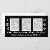 ブラッククリスマスフォトカードテンプレート | 写真3枚 シーズンカード (正面/裏面)