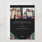 ブラッククリスマスフォトコラージホリデーカード シーズンカード (裏面)