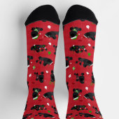 ブラッククリスマスプードルレッド ソックス (上部)