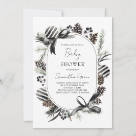 ブラッククリスマスベビーシャワー 招待状