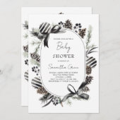 ブラッククリスマスベビーシャワー 招待状 (正面/裏面)