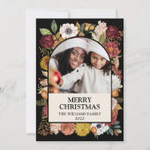 ブラッククリスマスボタニカルフローラワンフォトアーチ シーズンカード (正面)