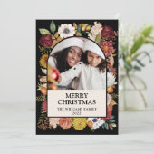 ブラッククリスマスボタニカルフローラワンフォトアーチ シーズンカード (スタンド正面)