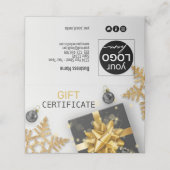 ブラッククリスマスボールギフト金ゴールドスノーフレークギフトカード プレイスカード (外部開封)