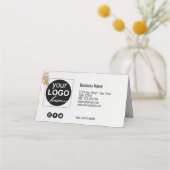 ブラッククリスマスボールギフト金ゴールドスノーフレークギフトカード プレイスカード (裏面)