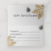 ブラッククリスマスボールギフト金ゴールドスノーフレークギフトカード プレイスカード (内部開封)