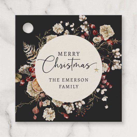 ブラッククリスマスメッセージカード フェイバータグ (正面)