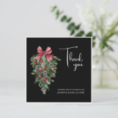 ブラッククリスマスレッドグリーンウィンター結婚フェスティバル サンキューカード (スタンド正面)