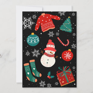 ブラッククリスマスワンダーランドパーソナライズされた文字 シーズンカード