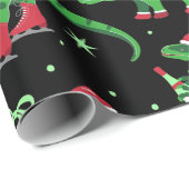 ブラッククリスマス恐竜ステゴサウルス ラッピングペーパー (ロールコーナー)