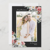 ブラッククリスマス エレガント フォト コラージュ ホリデー カード (正面)