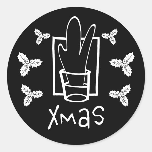 ブラッククリスマス ラウンドシール (正面)