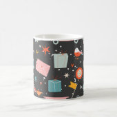 ブラッククリスマス：華美ヴィンテージパターン。 コーヒーマグカップ (中央)