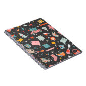 ブラッククリスマス：華美ヴィンテージパターン。 ノートブック (右側)