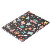 ブラッククリスマス：華美ヴィンテージパターン。 ノートブック (左側)