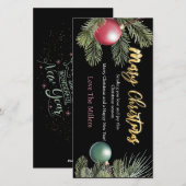 ブラッククリスモダンマスカードホリデイ編集可能カード シーズンカード (正面/裏面)