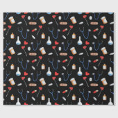 ブラッククリニックドクターナース医療ツール誕生日 ラッピングペーパー (フラット)