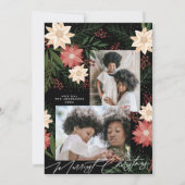 ブラッククリフォーマルスマスポインセティアホリデーパーティー 招待状 (裏面)