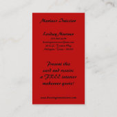 ブラッククリムゾンレッドダマスクビジネスカード 名刺 (裏面)