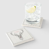 ブラッククリモダンスマスディアレッドアクセント ストーンコースター (横)