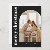 ブラッククリモダンスマスファミリーフォトホリデーカード シーズンカード (正面)