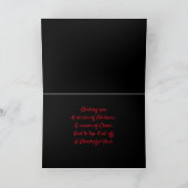 ブラッククリユニークスマスカードに赤トナカイ シーズンカード (内部)