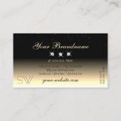 ブラッククリースタイリッシュム金ゴールドスパークルダイヤモンドモノグラム 名刺 (裏面)