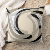 ブラッククリームアンドグレー装飾用クッション クッション (ブランケット)