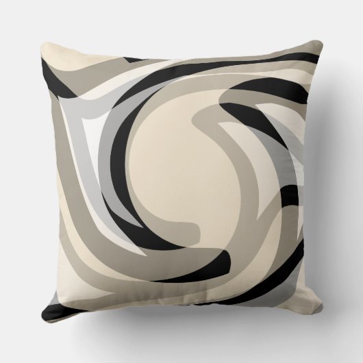 ブラッククリームアンドグレー装飾用クッション クッション (裏面)