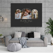 ブラッククリームアーチマルチフォトウェディングギフトデコレーション フォトプリント           