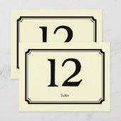 ブラッククリームアートデコ披露宴テーブル番号カード ポストカード (正面/裏面)