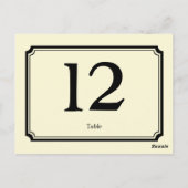 ブラッククリームアートデコ披露宴テーブル番号カード ポストカード (裏面)