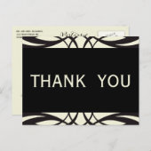 ブラッククリームアールデコサンキューポストカード ポストカード (正面/裏面)