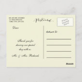 ブラッククリームアールデコサンキューポストカード ポストカード (裏面)