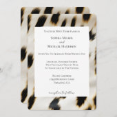 ブラッククリームカウズアニマルプリント結婚ズ 招待状 (正面/裏面)