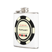 ブラッククリームカジノトランプのポーカーチッ結婚プのブライドメイド フラスク (左)