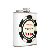 ブラッククリームカジノトランプのポーカーチッ結婚プのブライドメイド フラスク (右)