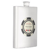 ブラッククリームカジノトランプのポーカーチッ結婚プのブライドメイド フラスク (右)