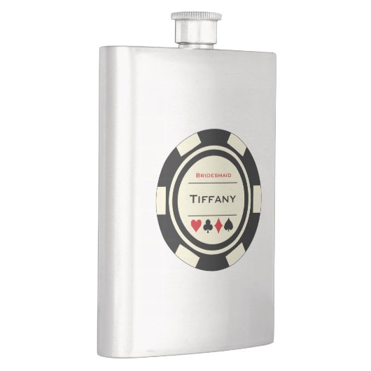 ブラッククリームカジノトランプのポーカーチッ結婚プのブライドメイド フラスク (右)