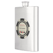 ブラッククリームカジノトランプのポーカーチッ結婚プのブライドメイド フラスク (左)