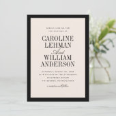ブラッククリームクラシックエレガントな結婚式 招待状 (スタンド正面)