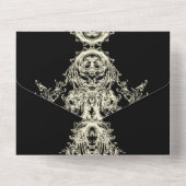 ブラッククリームグレースケルトンスカルゴシック結婚ズ オールインワン招待状 (裏面)