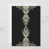 ブラッククリームグレースケルトンスカルゴシック結婚ズ 招待状 (裏面)