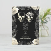 ブラッククリームグレースケルトンスカル婚約パーティ 招待状 (スタンド正面)