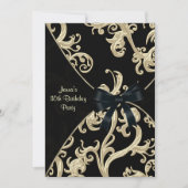 ブラッククリームスワール30th誕生日パーティの招待状 招待状 (正面)