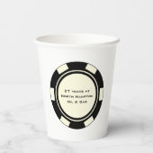 ブラッククリームトランプのポーカーチップカジノテーマ退職 紙コップ (裏面)