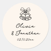 ブラッククリームハンドドロー予測できなド結婚ズ ラウンドシール (正面)