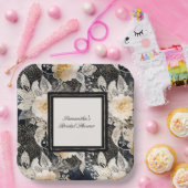 ブラッククリームヒョウ動物フローラブライダルシャワー ペーパープレート (パーティー)